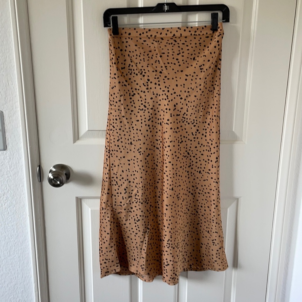Animal Print midi Slip Skirt